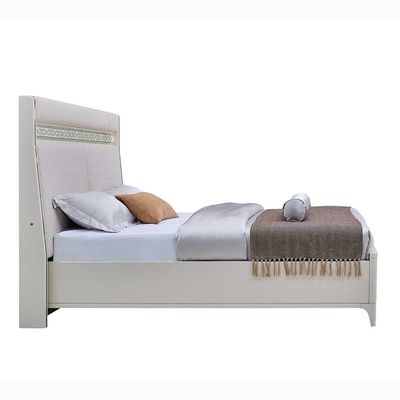 Portnoy 180x200 King Bed with LED - Ivory - With 2-Year Warranty